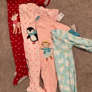 4 Carter’s Fleece Footie Pajamas